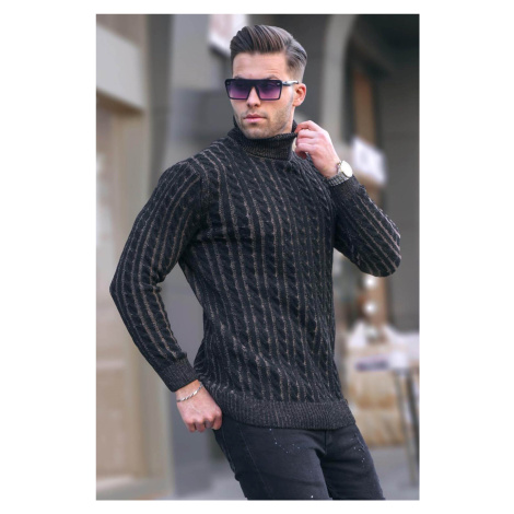 Madmext Black Turtleneck Knitted Detailed Sweater 6317