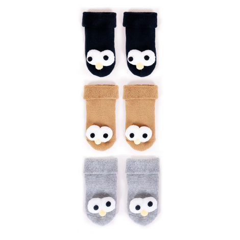 Yoclub Bavlnené chlapčenské froté ponožky Vzory Farby 3-pack SKA-0049C-AA0B Viacfarebné