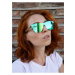 VeyRey Drevené slnečné okuliare Nerd Stove zelené sklá