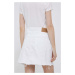 Rifľová sukňa Polo Ralph Lauren biela farba, mini, rovný strih