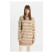 DEFACTO Regular Fit Striped Half Turtleneck Knitwear Sweater Tunic