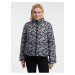 Orsay Women's Grey-Black Patterned Quilted Jacket - Women's