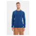 Trendyol Blue Slim Crew Neck Plain Knitwear Sweater