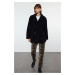 Trendyol Black Oversize Plush Midi Coat