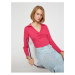 Koton Polo Neck Crop T-Shirt Long Sleeve