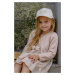 Detská bavlnená čiapka Jamiks SOFIJA béžová farba, s nášivkou