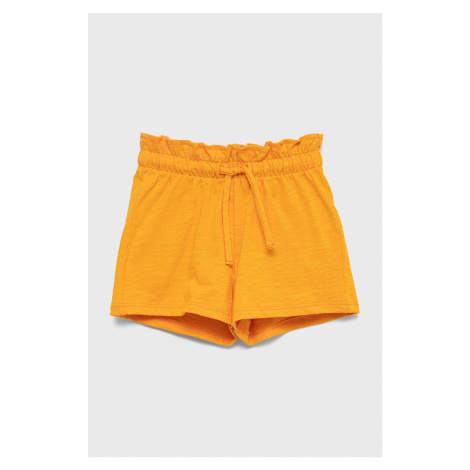 Detské bavlnené šortky United Colors of Benetton oranžová farba, jednofarebné,