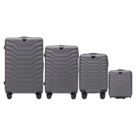 Tmavosivá 4dielna sada kufrov PEAFOWL PEA01, Set of 4 suitcases (L, M, S, XXS) Wings, Dark Grey