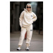 Madmext Women's Cream Hooded Tracksuit