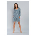 Pyjamas Savitri 3/4 sleeve, short leg - print/blue