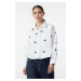 Trendyol White Bow Embroidery Detailed Woven Shirt