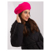Dark pink smooth knitted beret