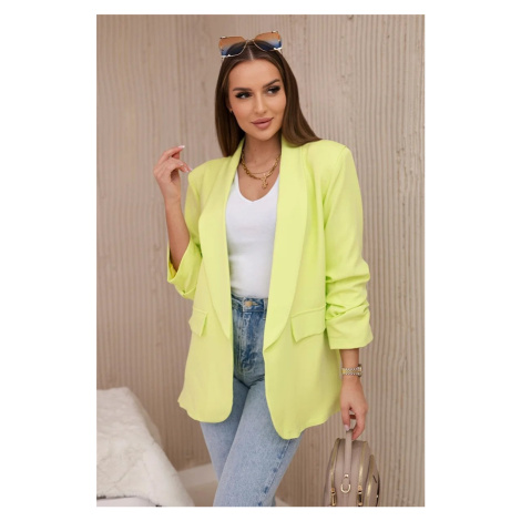 Elegant blazer with yellow neon lapels