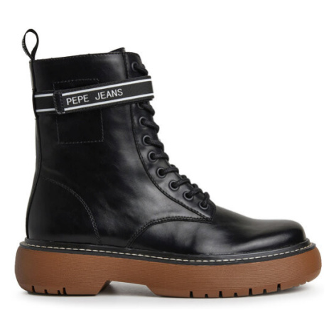 Pepe Jeans Šnurovacia obuv PLS50503 Čierna