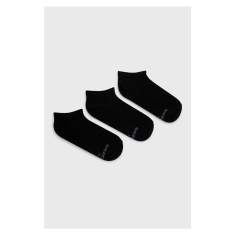 Ponožky Skechers (3-pak) pánske, čierna farba