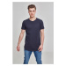 Shaped long T-shirt in a navy design