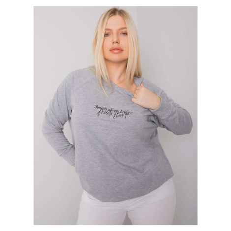 Grey Melange Women's Sweatshirt Plus Sizes