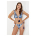 Trendyol Floral Patterned Triangle Two-piece Bikini Set