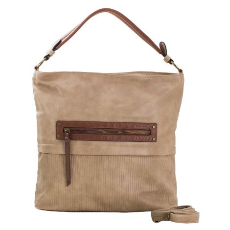 Beige Eco-Leather Shopping Bag