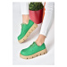 Fox Shoes P267632009 Green Thick Soled Women's Casual Shoes
