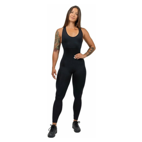 Nebbia One-Piece Workout Jumpsuit Gym Rat Black Fitness nohavice