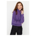 Trendyol Purple Thessaloniki/Knitwear Look Zipper Collar Regular/Normal Fit Knitted Sweatshirt