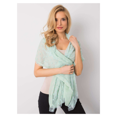 Mint polka dot scarf with application