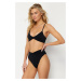 Trendyol Black Knotted High Waist Regular Bikini Bottom