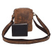 Pánske kožené crossbody tmavohnedý hunter 250588