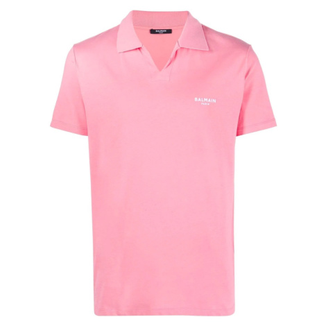 BALMAIN Paris Wingtip Pink polo tričko