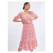 Orsay Orange-Pink Ladies Flowered Dress - Women