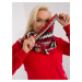 Red women's scarf with patterns