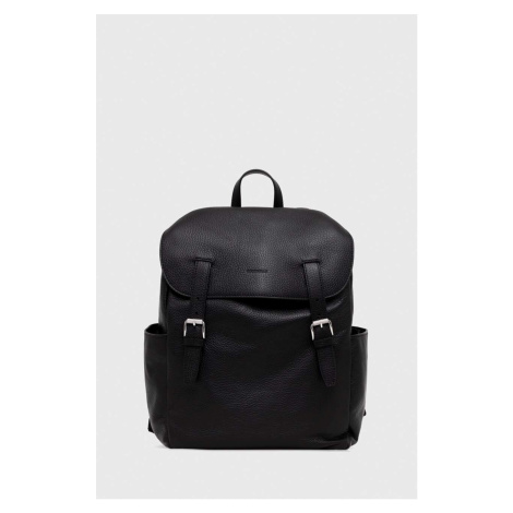 Kožený ruksak Coccinelle pánsky, čierna farba, veľký, jednofarebný
