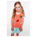 Girls' T-shirt with coral patches
