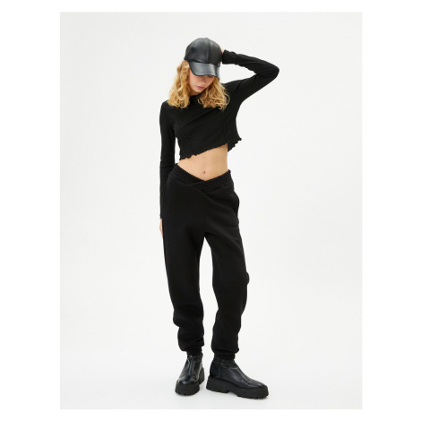 Koton Asymmetrical Cut Jogger Sweatpants Comfortable Fit with Pockets