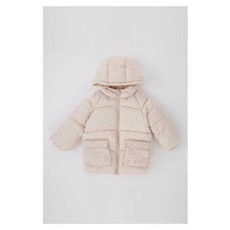 DEFACTO Baby Girl Waterproof Hooded Puffer Jacket