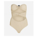 Plavky Karl Lagerfeld Karl Dna Strapless Swimsuit Beige/Gold