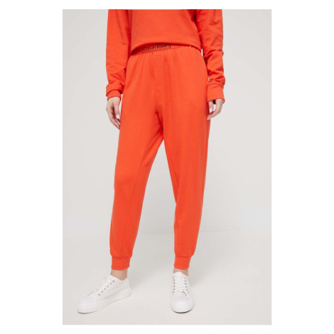 Nohavice Calvin Klein Underwear oranžová farba, jednofarebné