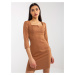 Camel mini long pencil cocktail dress