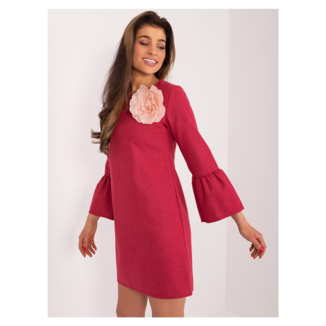 Dark pink wool cocktail dress