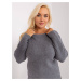 Plus size women's dark grey sweater