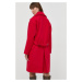 Kabát Silvian Heach dámsky, červená farba, prechodný, dvojradový