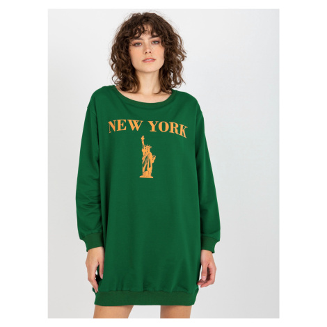 Women's long oversize sweatshirt - green