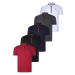 QUINTUPLE SET T8571 DEWBERRY ZIPPER MEN'S T-SHIRT-BLACK-WHITE-NAVY BLUE-ANTHRACITE-BURGUNDY