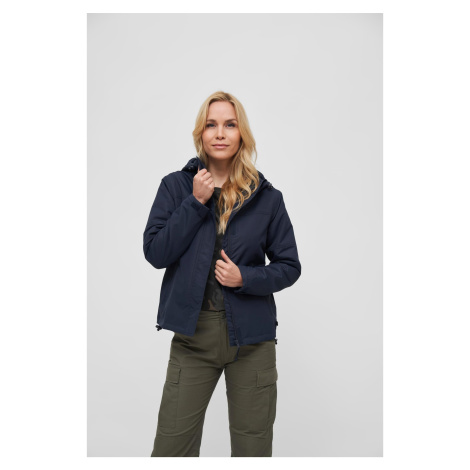 Women's windbreaker with navy front zipper