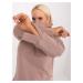 Dark beige cotton sweatshirt plus size