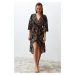 Trendyol Ethnic Patterned Midi Woven Flounce Beach Dress