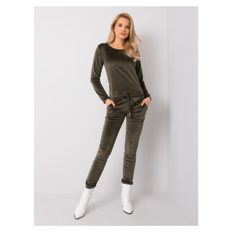 Light khaki velour set Clarisa RUE PARIS