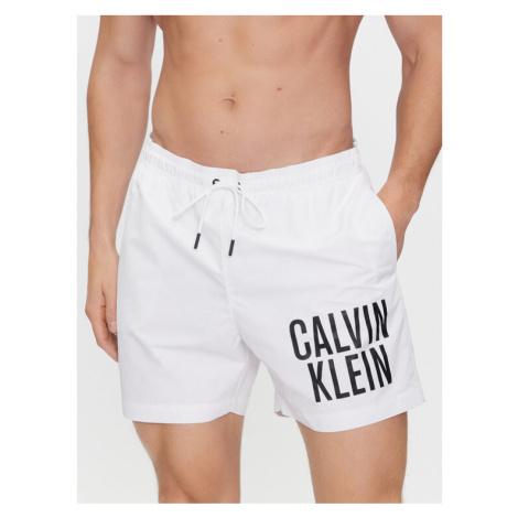 Calvin Klein Swimwear Plavecké šortky Medium Drawstring-Nos KM0KM00739 Biela Regular Fit