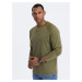 Ombre Men's wash henley longsleeve with raglan sleeves - dark olive